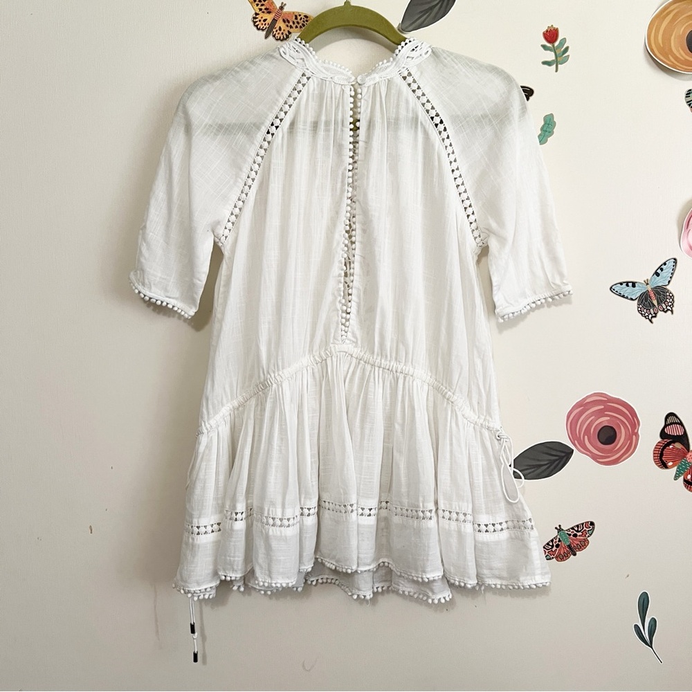Zimmermann White Cotton Lace-Trim Peplum Blouse - Picture 4 of 8